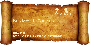 Kratofil Margit névjegykártya